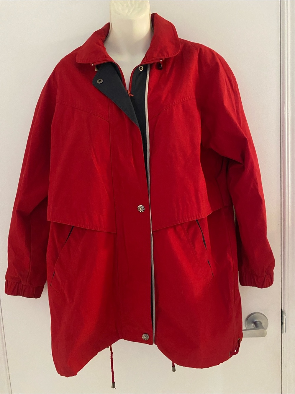Red Women's Lightweight Anorak Weather Jacket Size Large